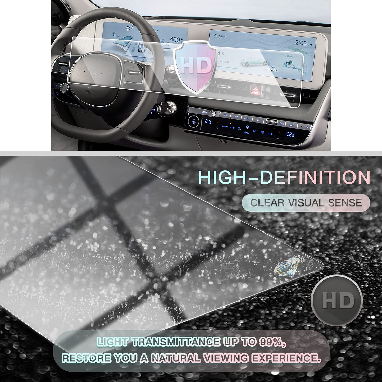 Huyndai Ioniq 5 Glass Screen Protector 2021+ - LFOTPP Car Accessories