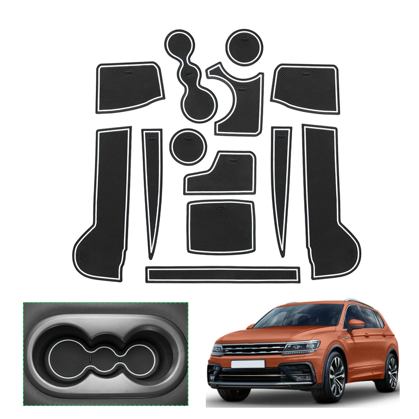VW Tiguan 2 Door Slot Mats 2016+ - LFOTPP Car Accessories
