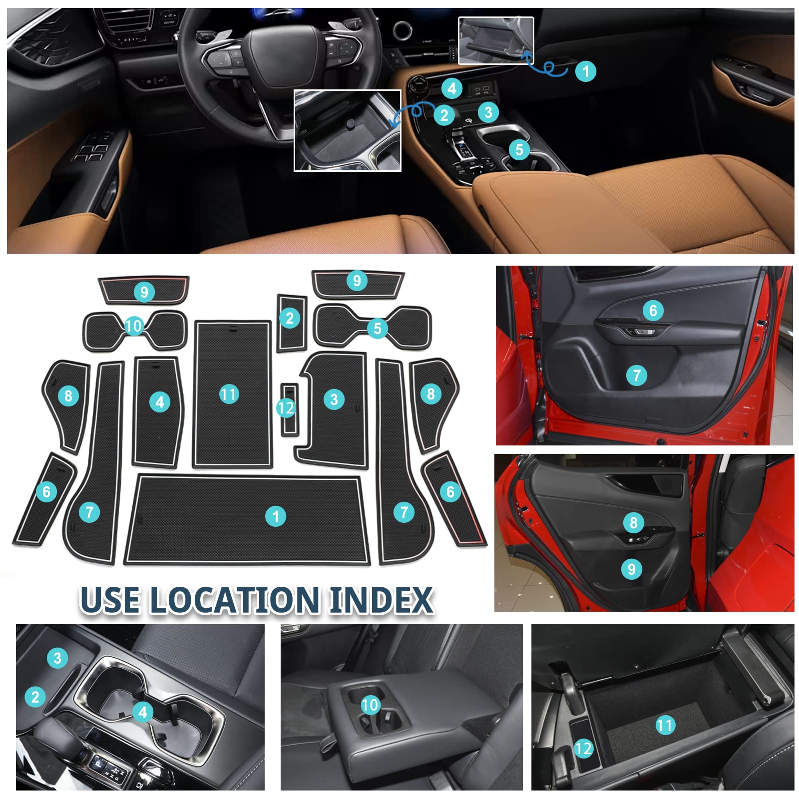 Lexus NX Door Slot Mats 2022+ - LFOTPP Car Accessories